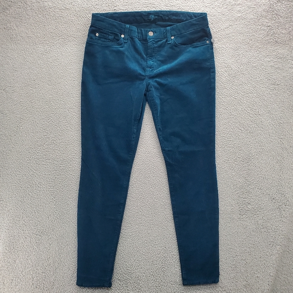 7 For All Mankind Corduroy Pants Skinny Womens Size 32 Blue